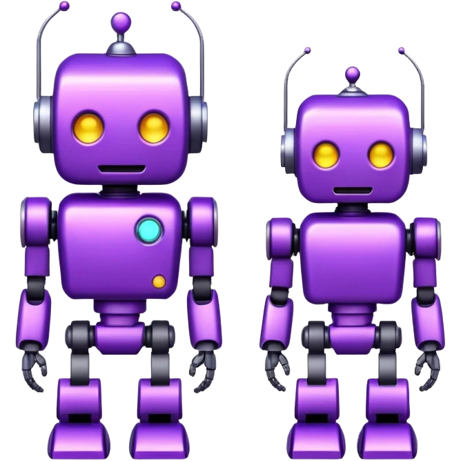 glitter purple robots emoji