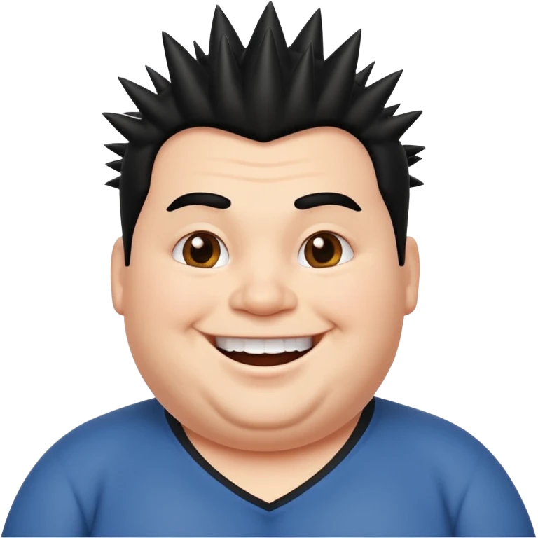 fat spiky haired happy man emoji