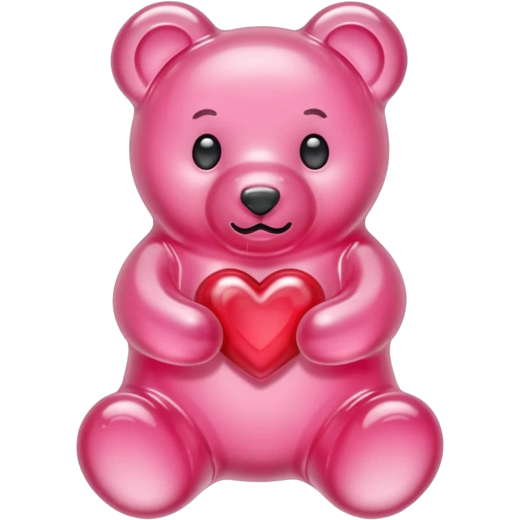 transparent pink gummy bear heart pink pastel  emoji