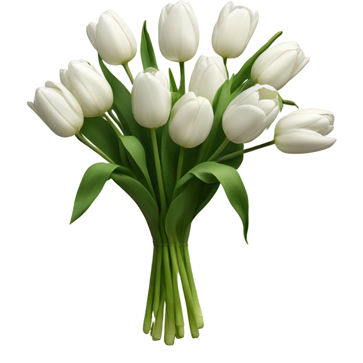 white tulip bouquet  emoji