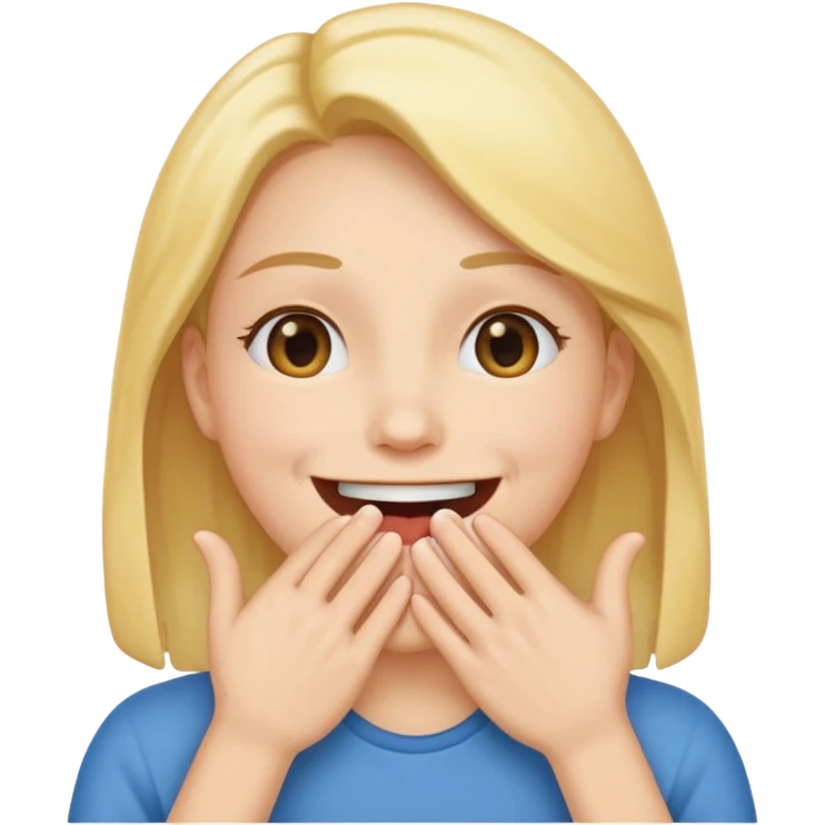 🫱🏼🫲🏼 cover 😁's mouth emoji