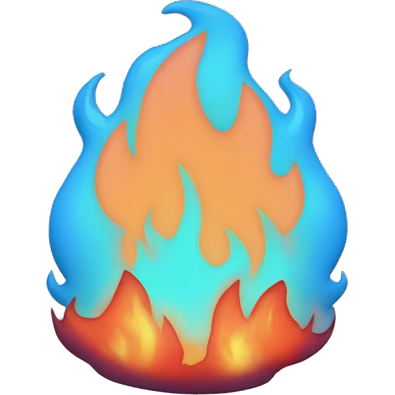 fire with JITTERY JADE and VAPORWAVE BLUE colors emoji