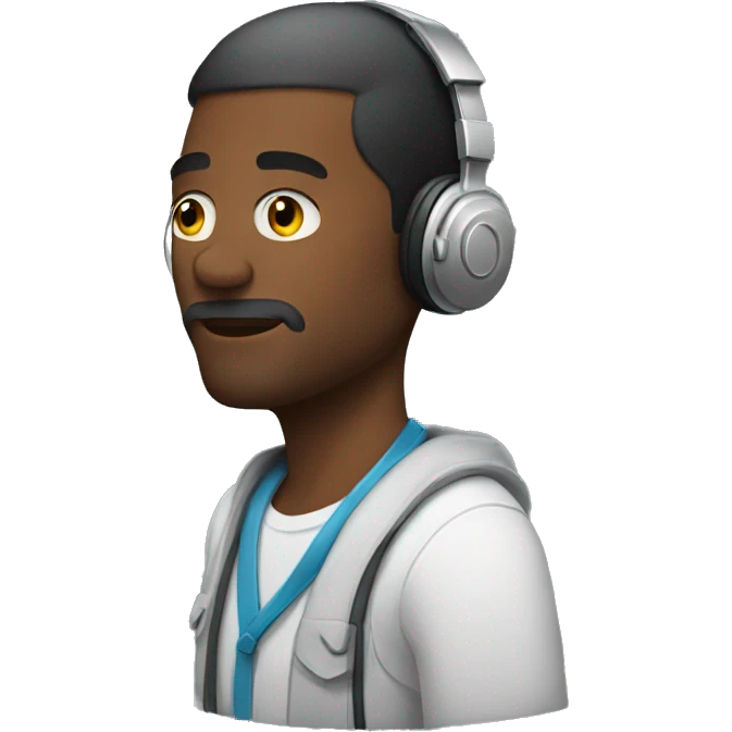 Man wearing headphones  emoji