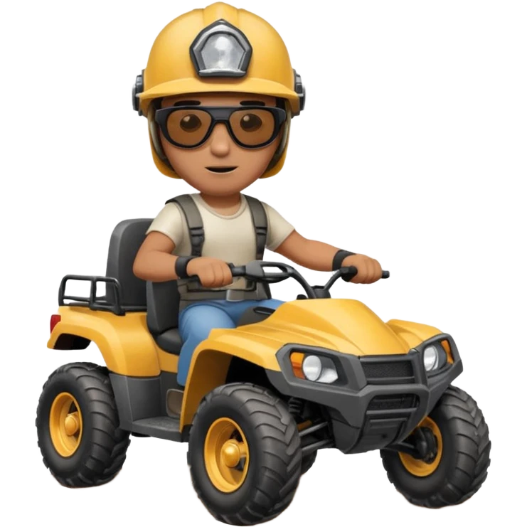 Man driving all terrain vehicle emoji