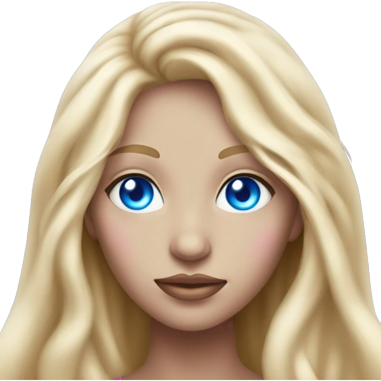 magical diva with thin pink andromedan face long blonde hair and blue eyes glowing third eye emoji
