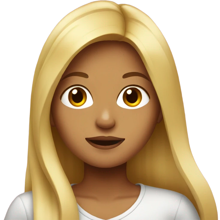 Colombian Blonde long hair girl eating emoji