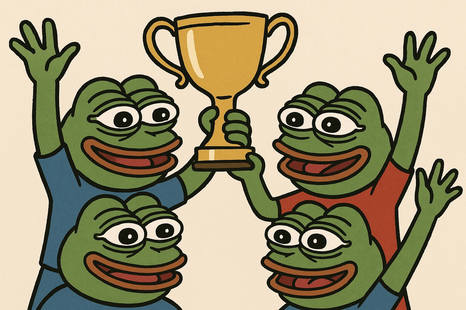 team celebrating with trophy emoji