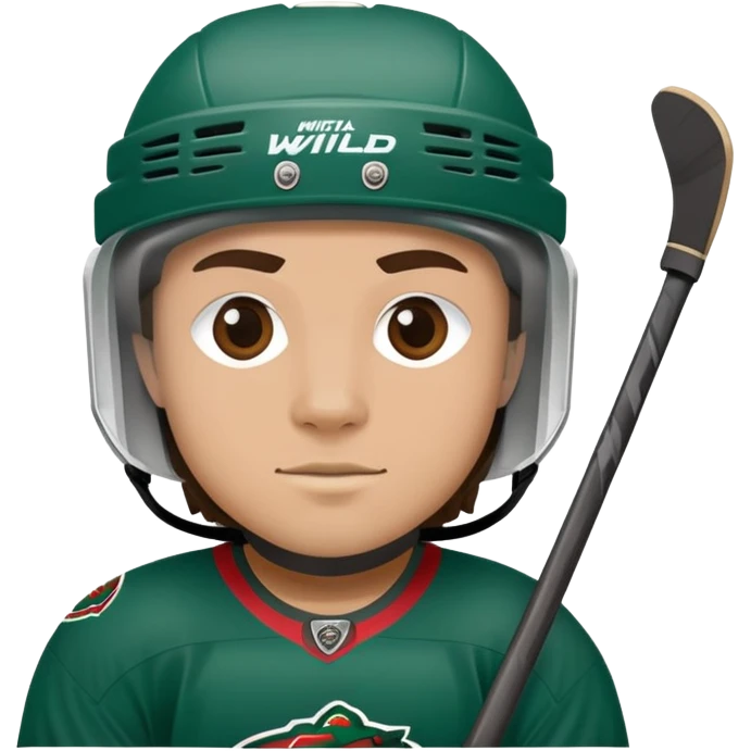 Minnesota Wild ice hockey full player with gear and puck  emoji
