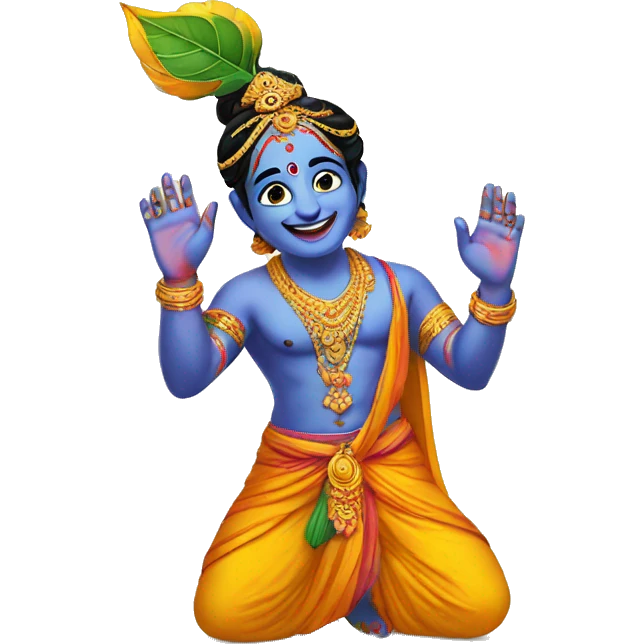 Krishna playing Holi emoji