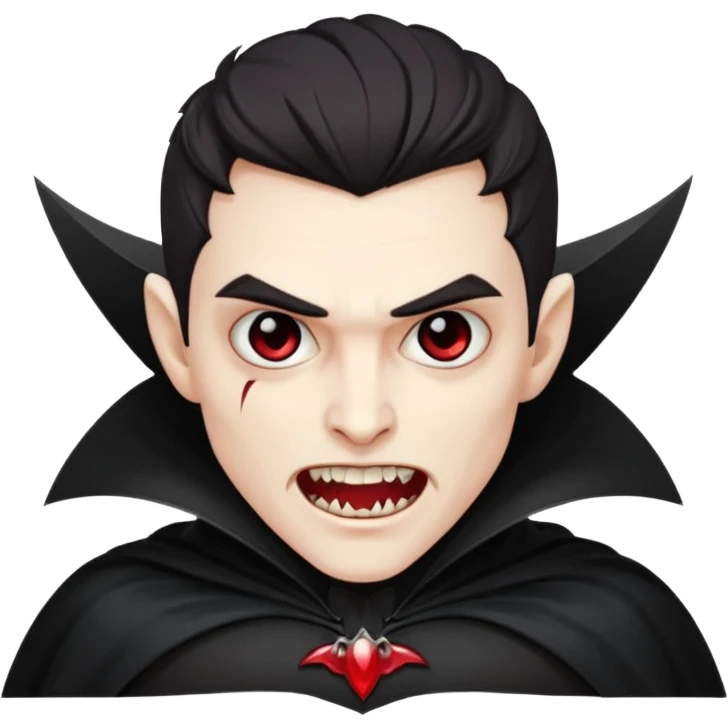 Vampire – Pale figure with fangs and cape emoji