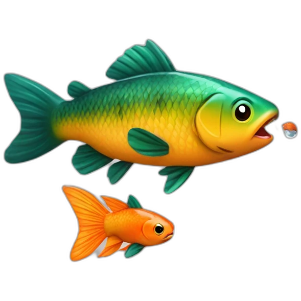 Ours qui pêche un poisson en feu emoji