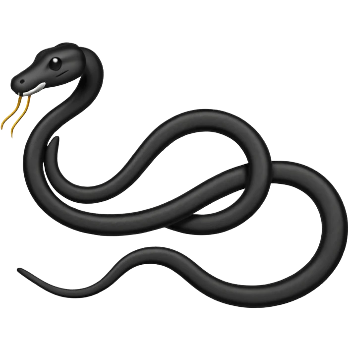 Minimalist emoji-style sticker of a bent paperclip shaped like a snake, wrapping onto itself. Thin black silhouette, no texture. emoji