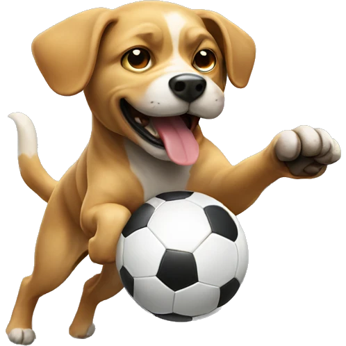 dog kicking a ball emoji