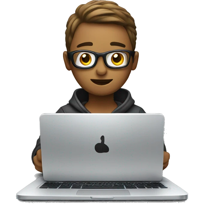 Emoji that depicts a person coding on a laptop emoji