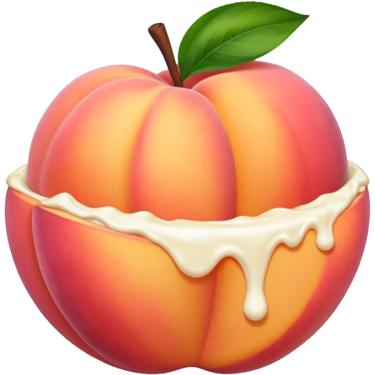 Peach with cream on it emoji