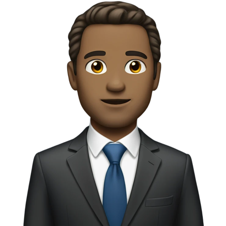 Billionare man with brunette straight hair on a suit emoji