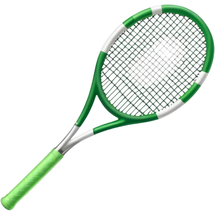 green and white glass crystal tennis racket emoji