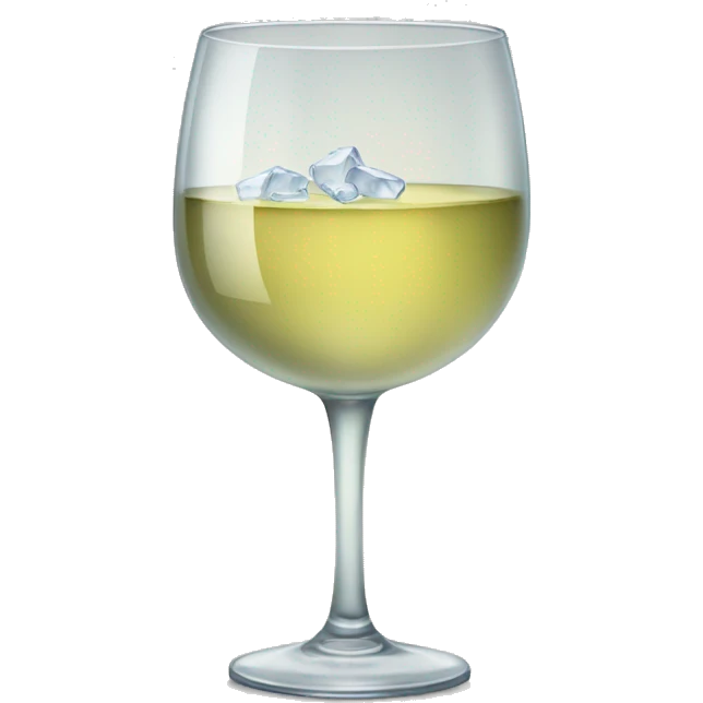Large glass of white wine with ice  emoji