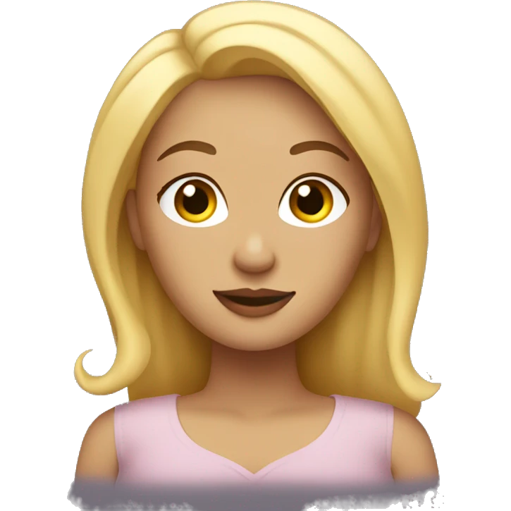 Curvy blonde woman emoji