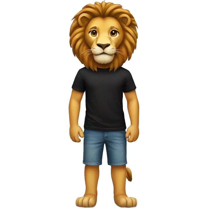 lion in black t-shirt emoji
