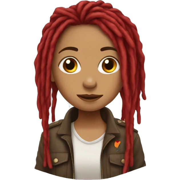 Red dreadlock girl  emoji