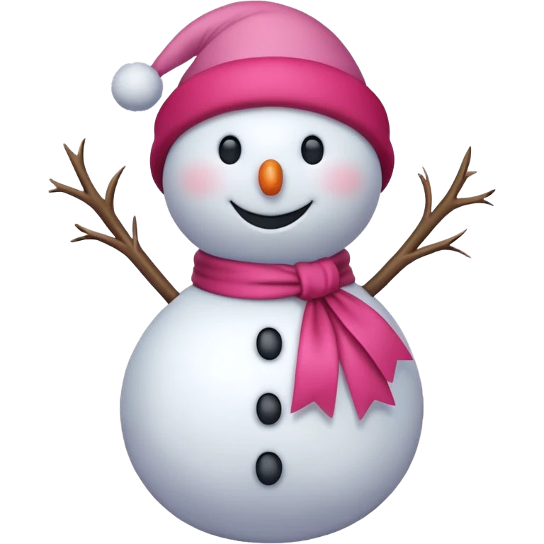Red snowman with pink bow emoji