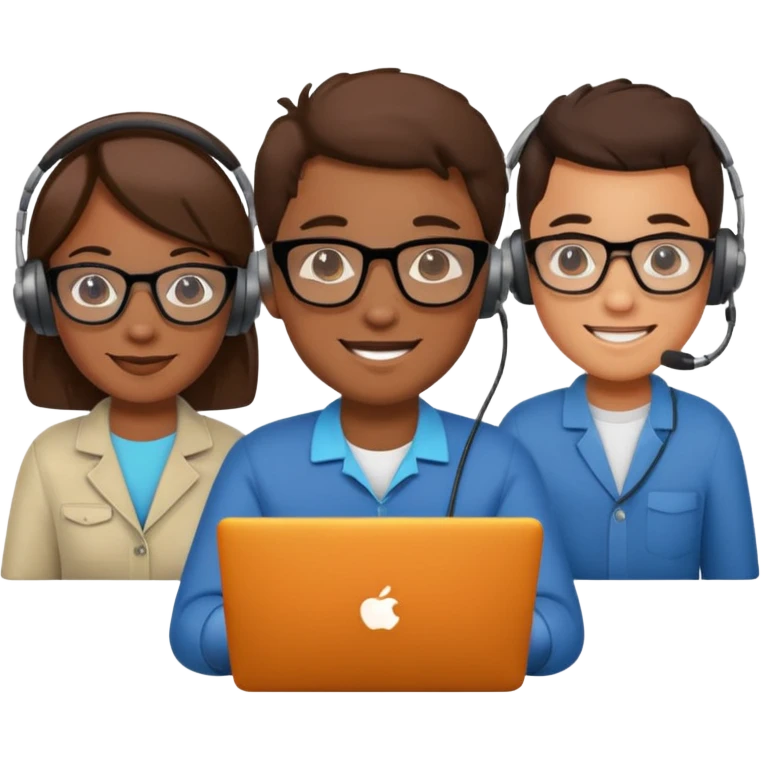 Group of 4 vibe coders emoji