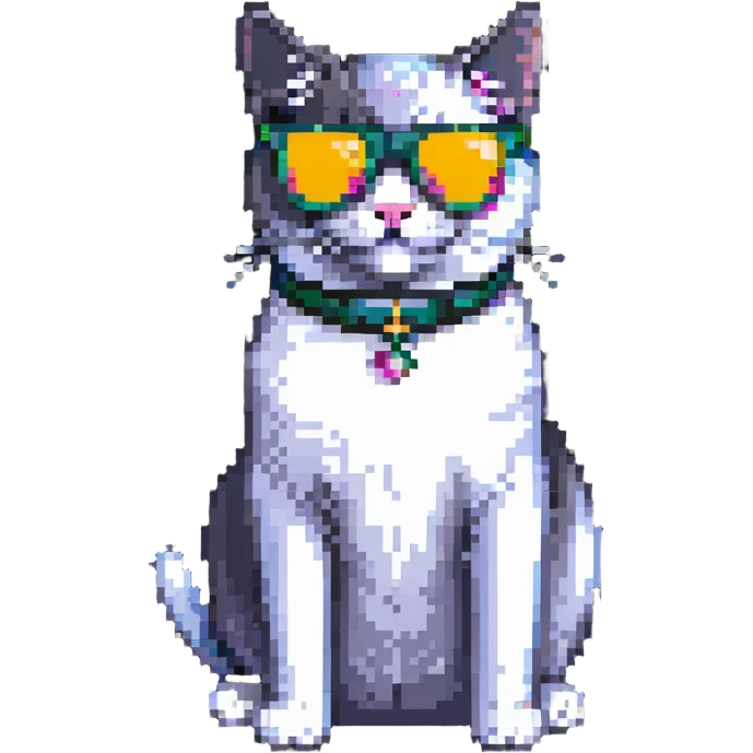 cat wearing sunglasses sitting pose emoji