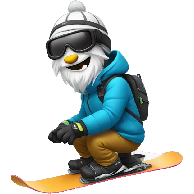 ski aggu on snowboard emoji