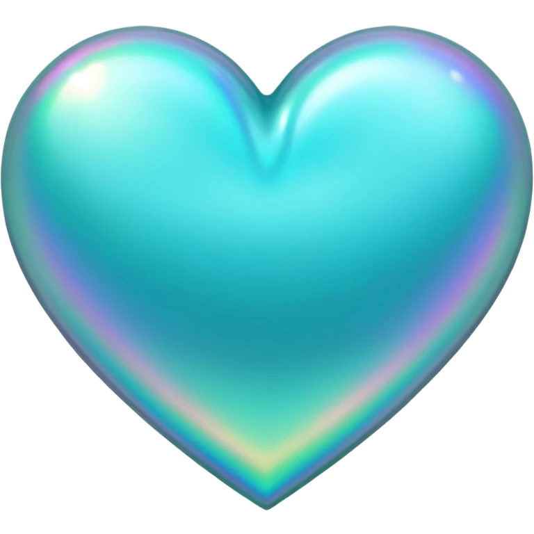 teal heart with a holographic effect emoji
