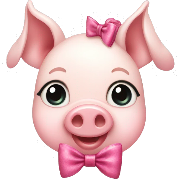 Girly pig with a bow  emoji