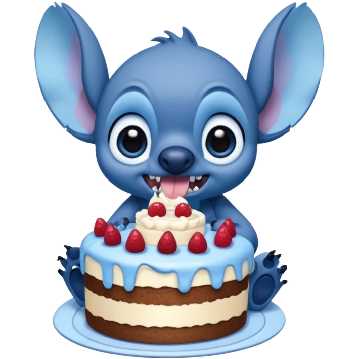 Stitch eating cake emoji