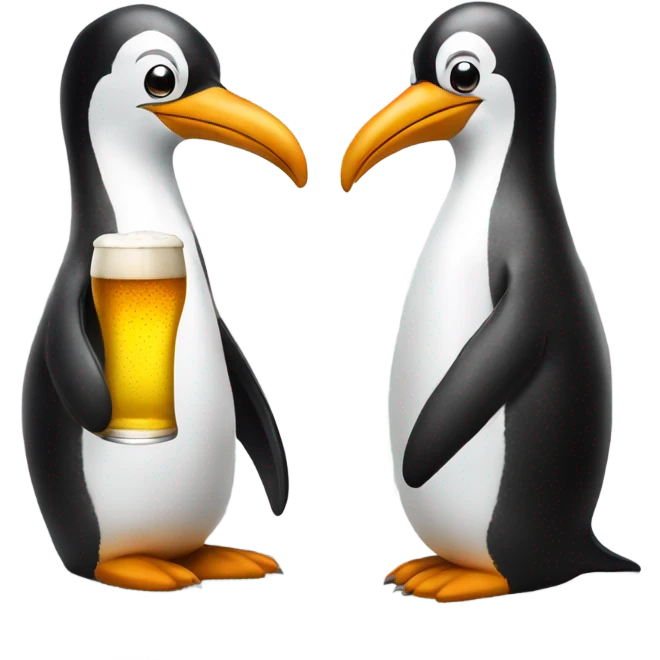 pinguin that holds a beer  emoji