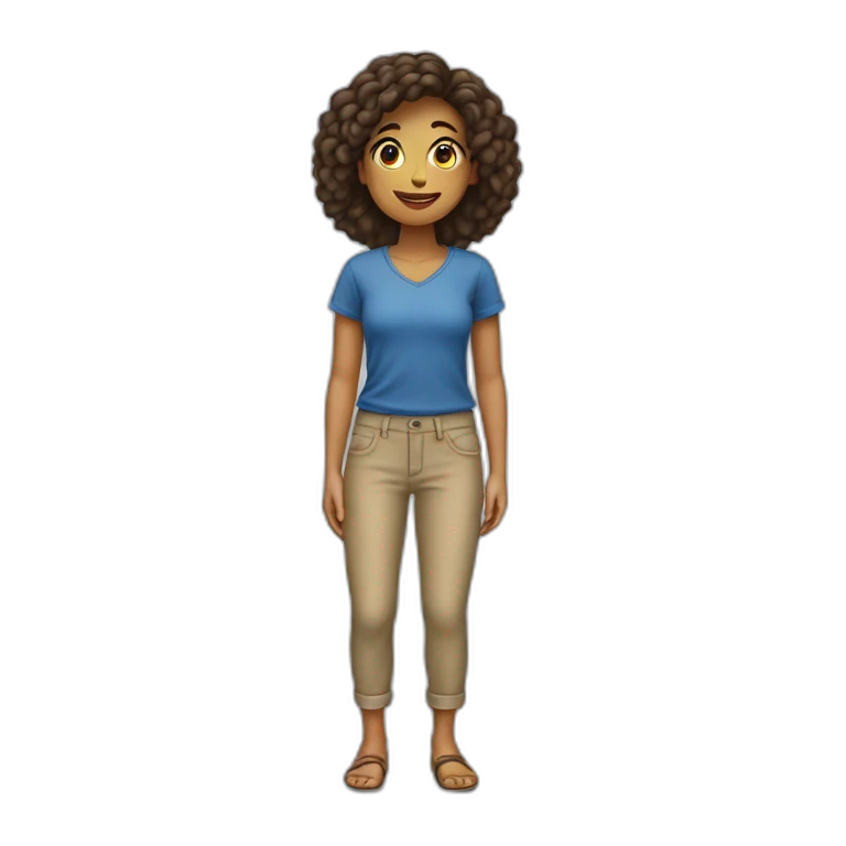 Une fille qui porte un pantalon emoji