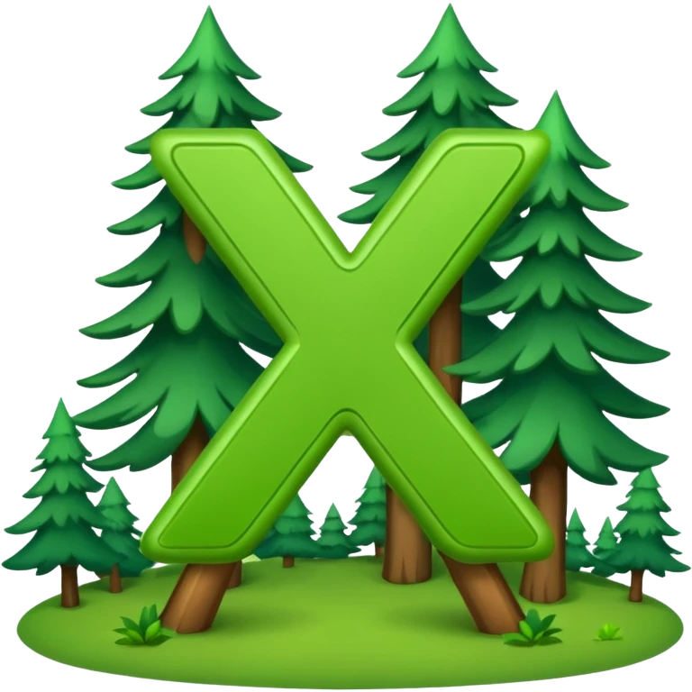 the letter X running around in the woods having an adventure emoji