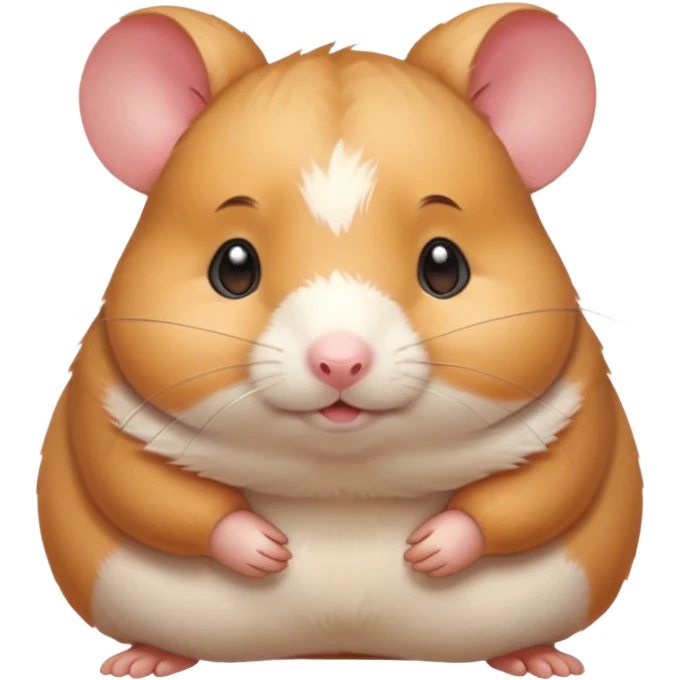 Cute chubby tsundere looking cartoon-style hamster. Painterly shading, white background, sticker-style illustration emoji