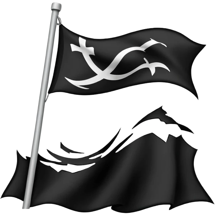 Black white black flag  emoji