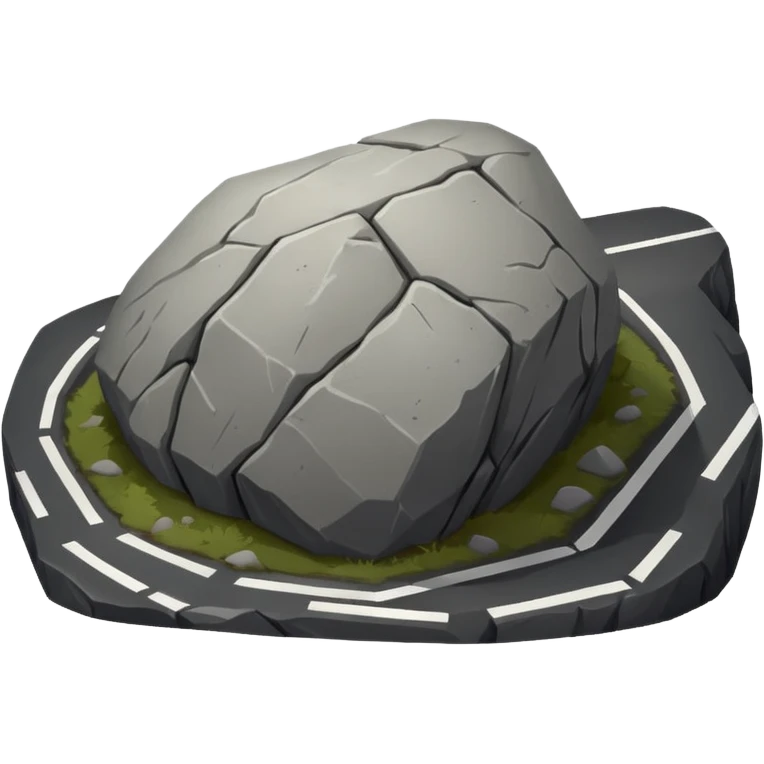 a Boulder in a road  emoji