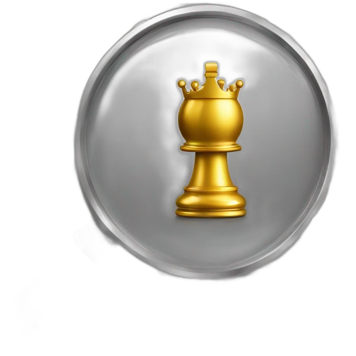 metallic chess and magnifying glass emoji
