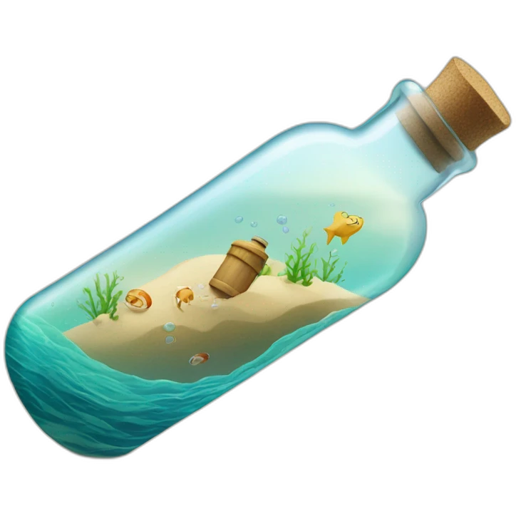 Message in a bottle ocean emoji