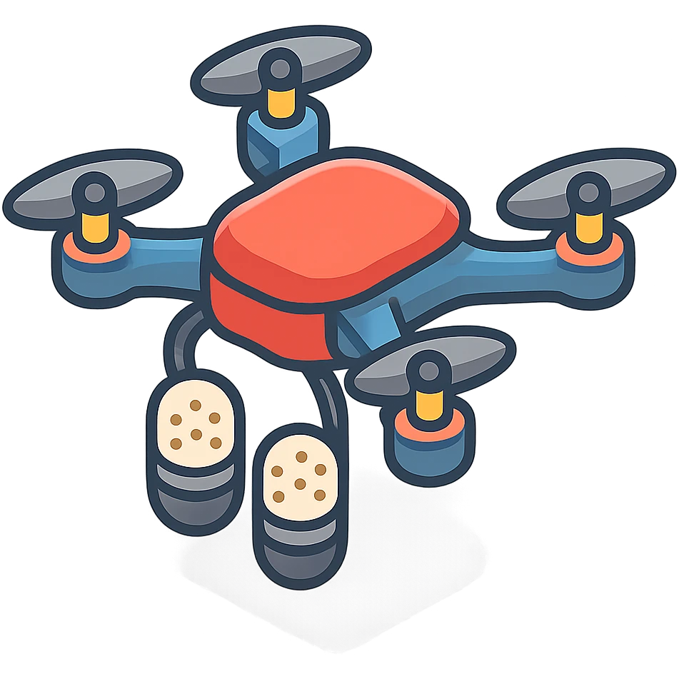 isometric tech style multicopter drone with microphones emoji