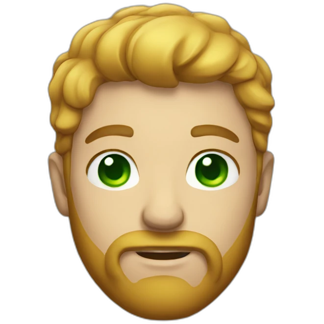 A guy with a light beard and green eyes emoji