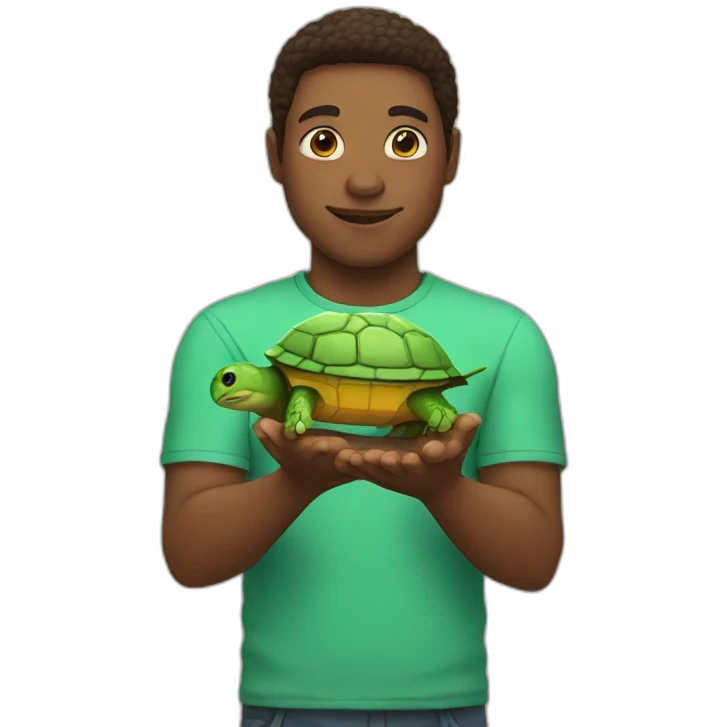 holding a turtle emoji