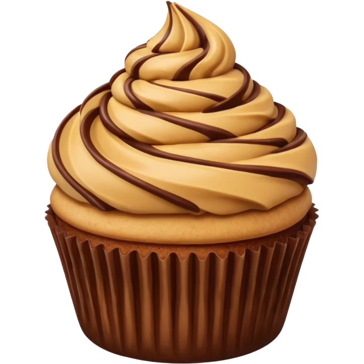 Peanut butter fudge swirl cupcake emoji