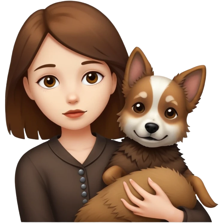 a girl with a dead dog emoji