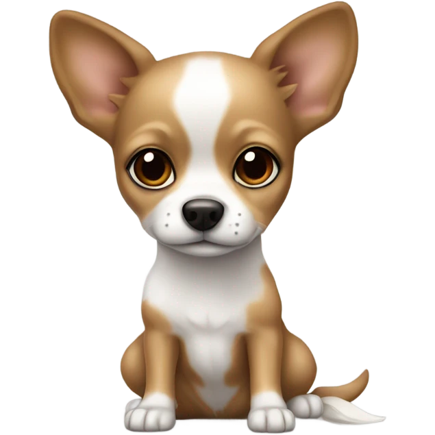 mix white, brown color and little bit black spot long coat chiwawa emoji
