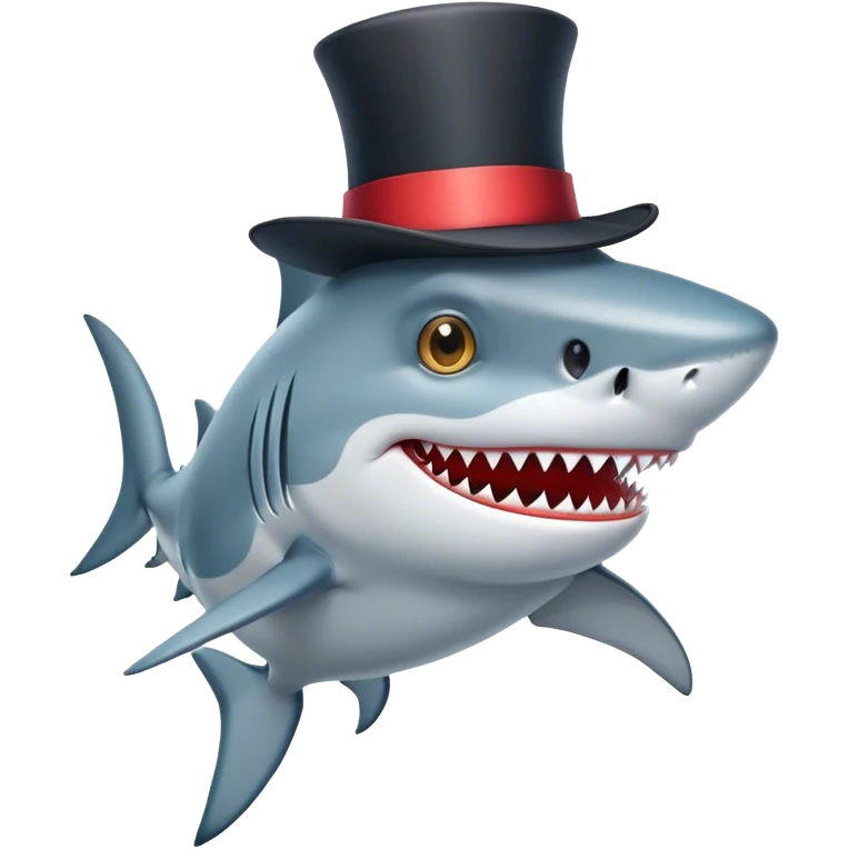 shark with tophat emoji