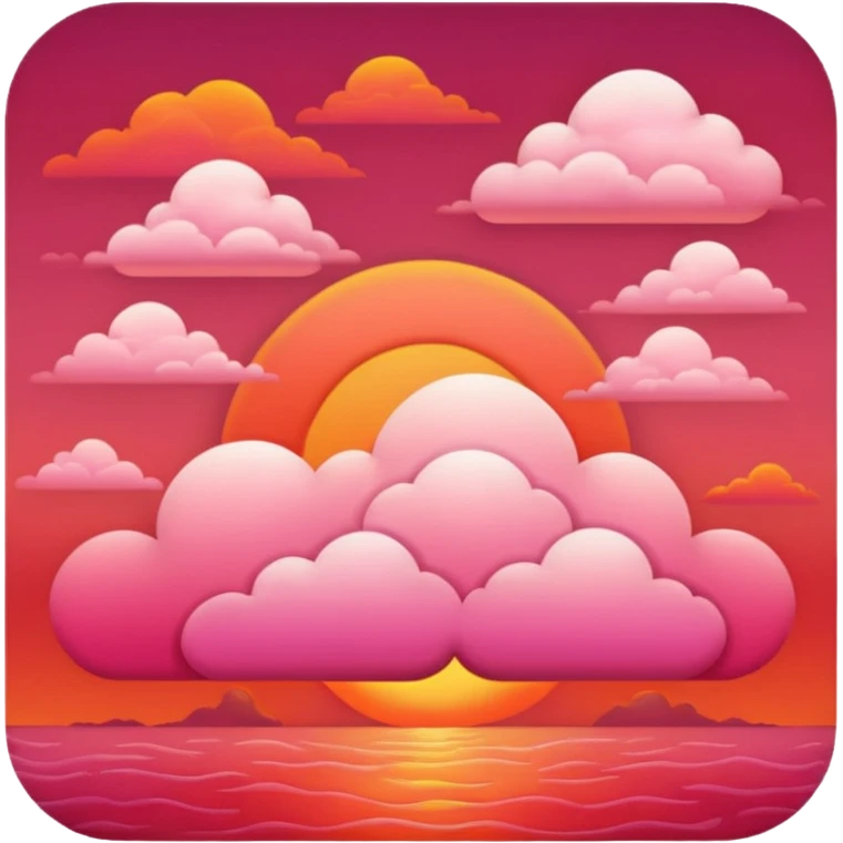 red cloudy sunset emoji