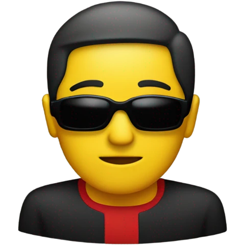 a black and red rectangle with a medium-sized yellow circle in the middle  emoji