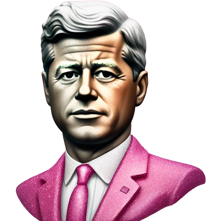 Pink ombre statue of JFK with glitter  emoji